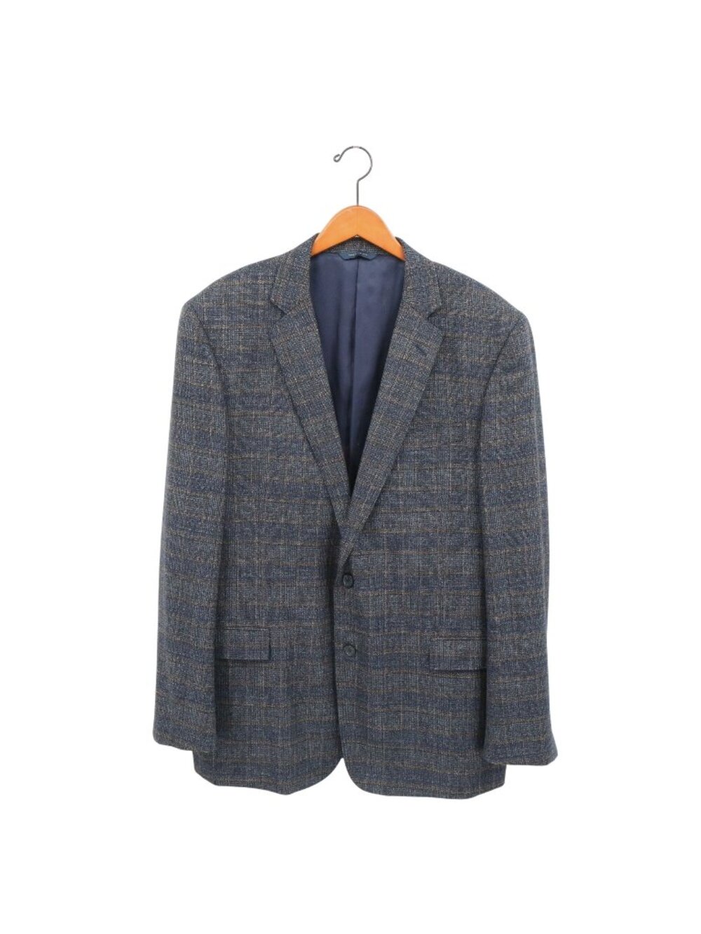 Brooks Brothers Regent Fit Blue Plaid Merino Wool Cerruti Sport Coat Jacket 46L